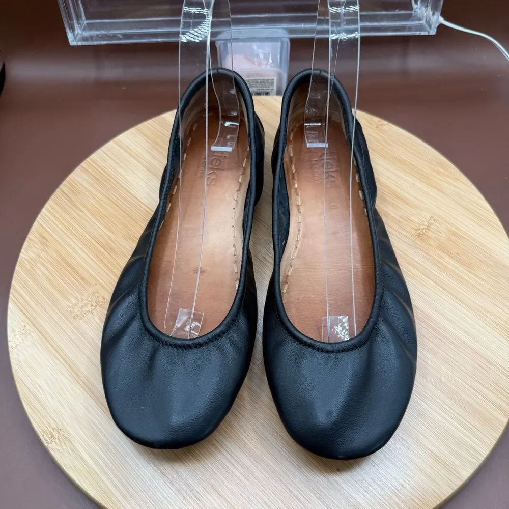 Tieks by Gavrieli Ballet Flats Foldable Shoes Black Matte Leather Women’s Size 8